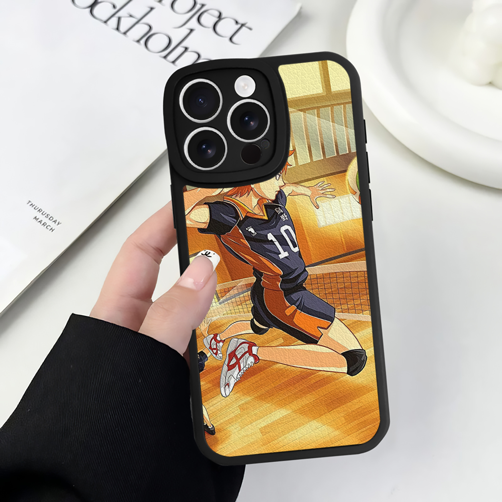 （画像用） ハイキュー!! Haikyu!! 【iPhone 16シリーズ対応】シリコンスマホケース（レザー調） 材質：シリコン